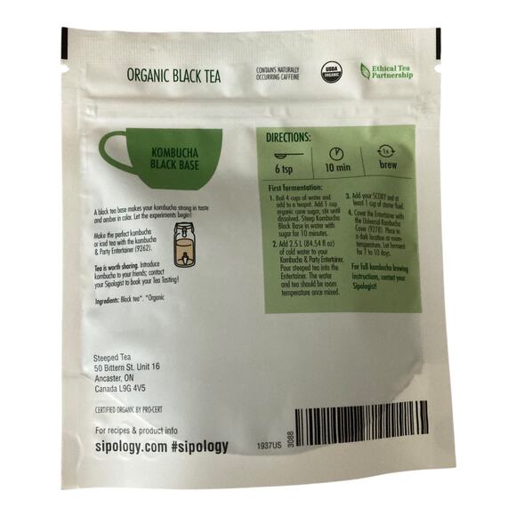 Kombucha Black Tea Base Sipology by Steeped Tea 2.75oz loose leaf ~ lot of 2 - Picture 2 of 3